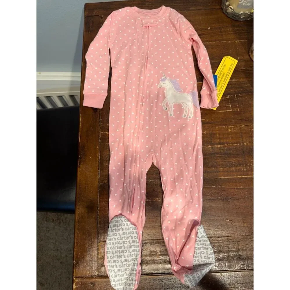 Carter's Baby Girl Unicorn Snug Fit Cotton Footie Pajamas size 18 m